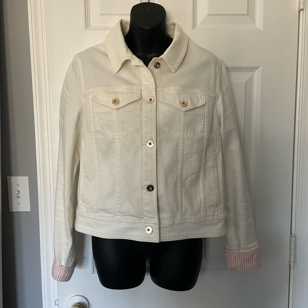 Kate Spade white denim jacket size large
